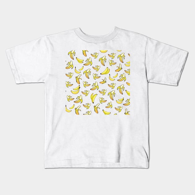 Banana Pattern 1 Kids T-Shirt by B&K